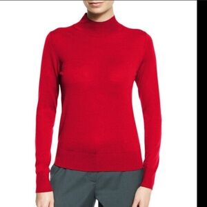Theory Merino Wool mock neck red sweater medium
